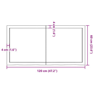 vidaXL Wandregal Dunkelbraun 120x60x(2-6)cm Massivholz Eiche Behandelt