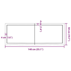 vidaXL Wandregal Dunkelbraun 140x50x(2-6)cm Massivholz Eiche Behandelt