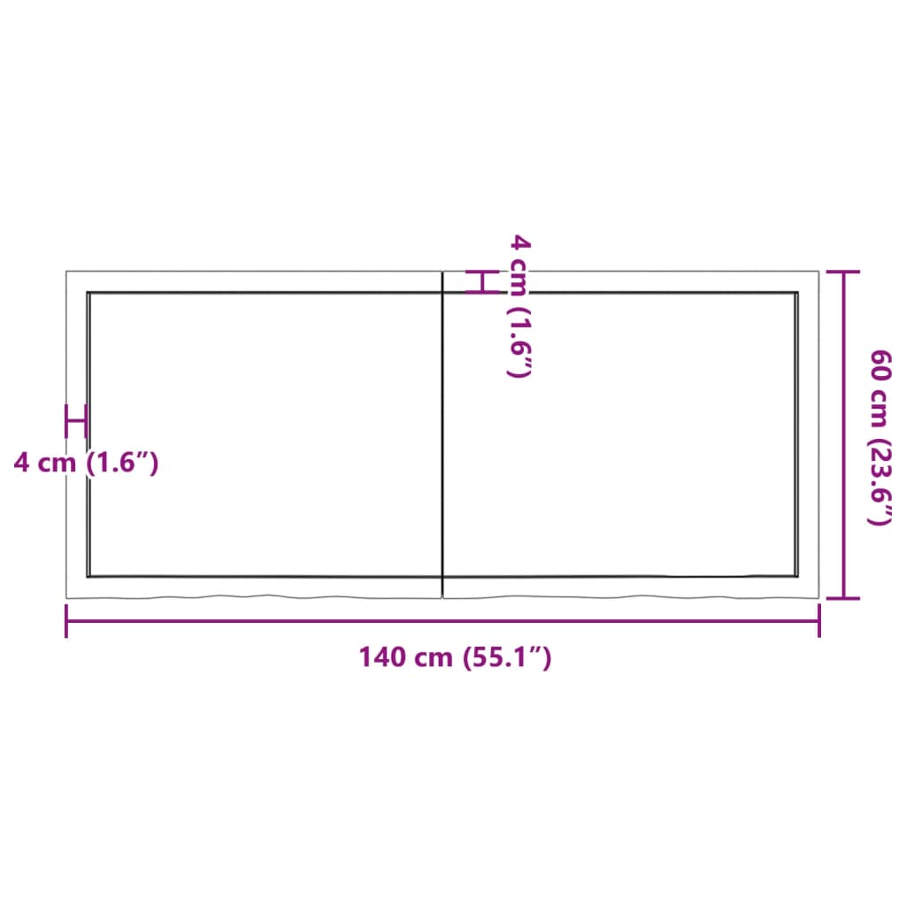 vidaXL Wandregal Dunkelbraun 140x60x(2-6)cm Massivholz Eiche Behandelt