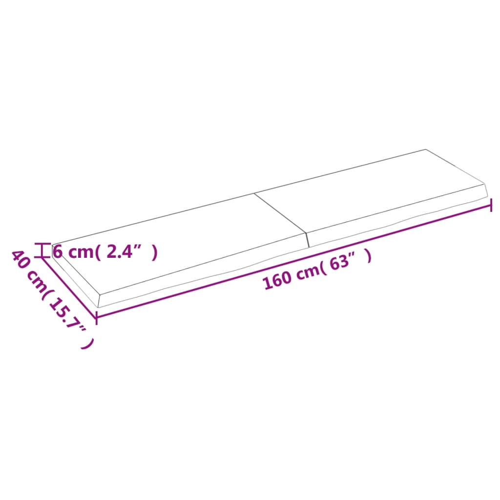 vidaXL Wandregal Dunkelbraun 160x40x(2-6)cm Massivholz Eiche Behandelt