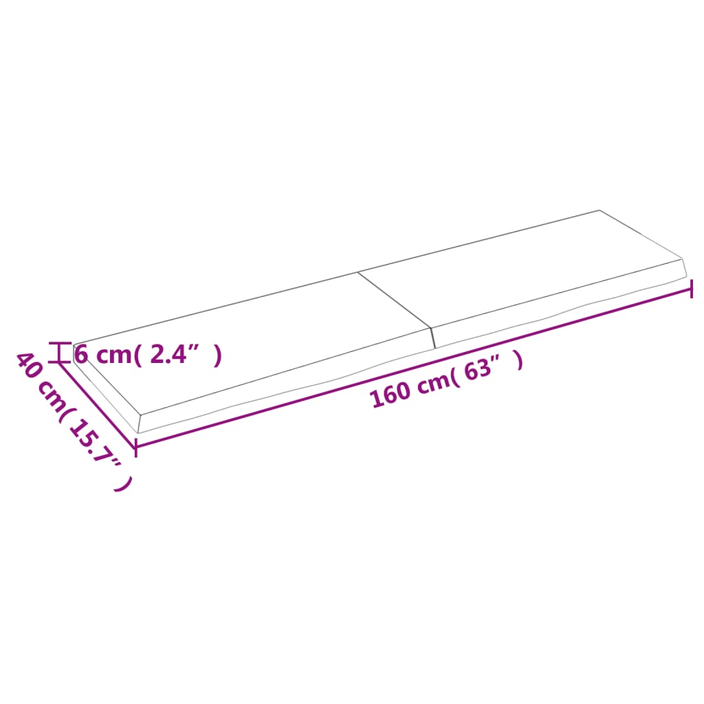 vidaXL Wandregal Dunkelbraun 160x40x(2-6)cm Massivholz Eiche Behandelt