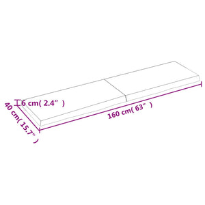 vidaXL Wandregal Dunkelbraun 160x40x(2-6)cm Massivholz Eiche Behandelt