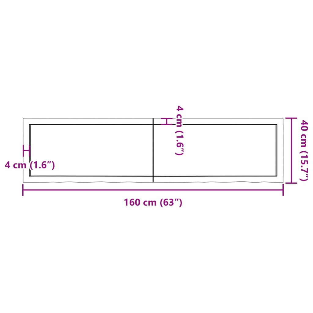 vidaXL Wandregal Dunkelbraun 160x40x(2-6)cm Massivholz Eiche Behandelt