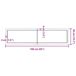 vidaXL Wandregal Dunkelbraun 160x40x(2-6)cm Massivholz Eiche Behandelt