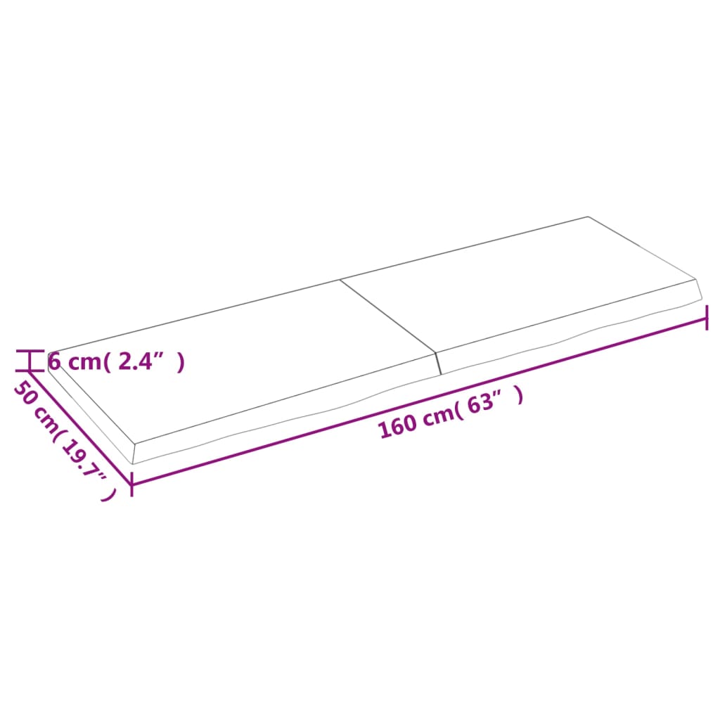 vidaXL Wandregal Dunkelbraun 160x50x(2-6)cm Massivholz Eiche Behandelt