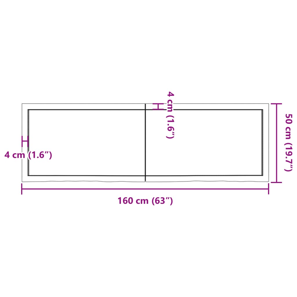 vidaXL Wandregal Dunkelbraun 160x50x(2-6)cm Massivholz Eiche Behandelt