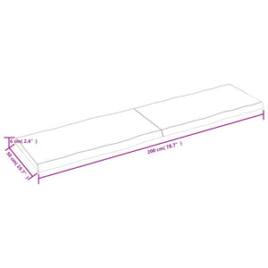 vidaXL Tischplatte 200x50x(2-6) cm Massivholz Behandelt Baumkante