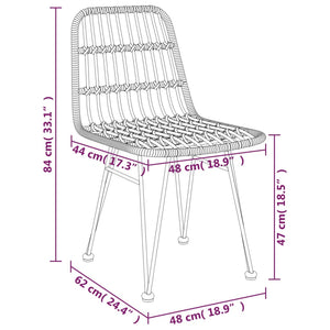 vidaXL 3-tlg. Garten-Essgruppe Schwarz Poly Rattan