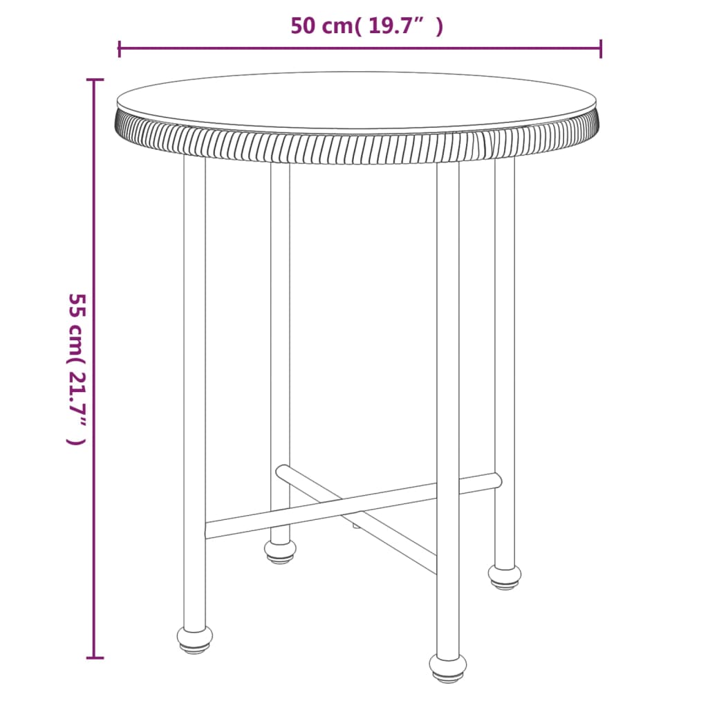 vidaXL 3-tlg. Garten-Essgruppe Schwarz Poly Rattan