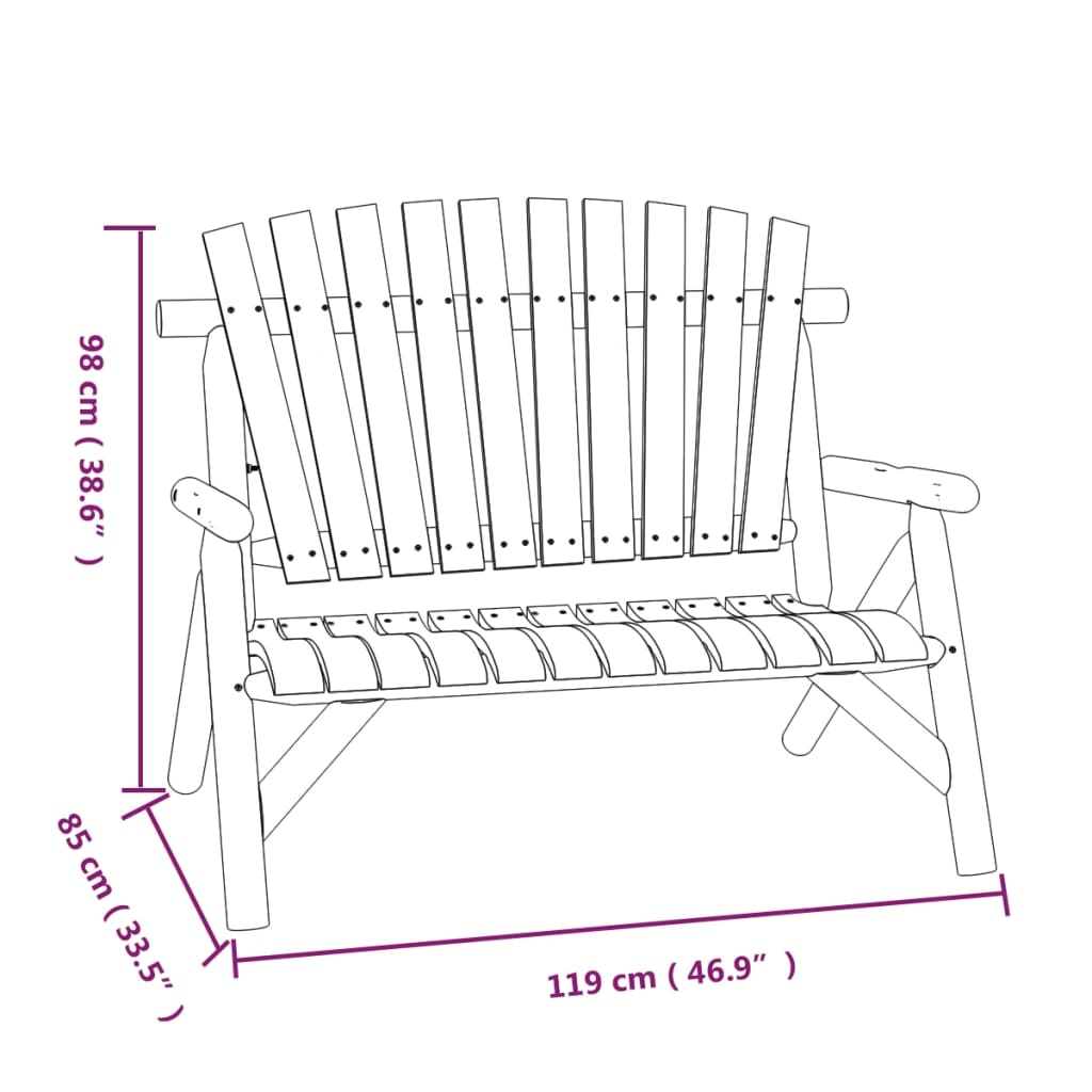 3-tlg. Garten-Lounge-Set Massivholz Fichte Stilecasa