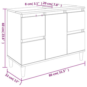 3-tlg. Badmöbel-Set Weiß Holzwerkstoff Stilecasa