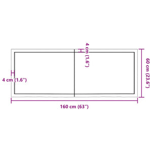 vidaXL Tischplatte Hellbraun 160x60x(2-4)cm Massivholz Eiche Behandelt