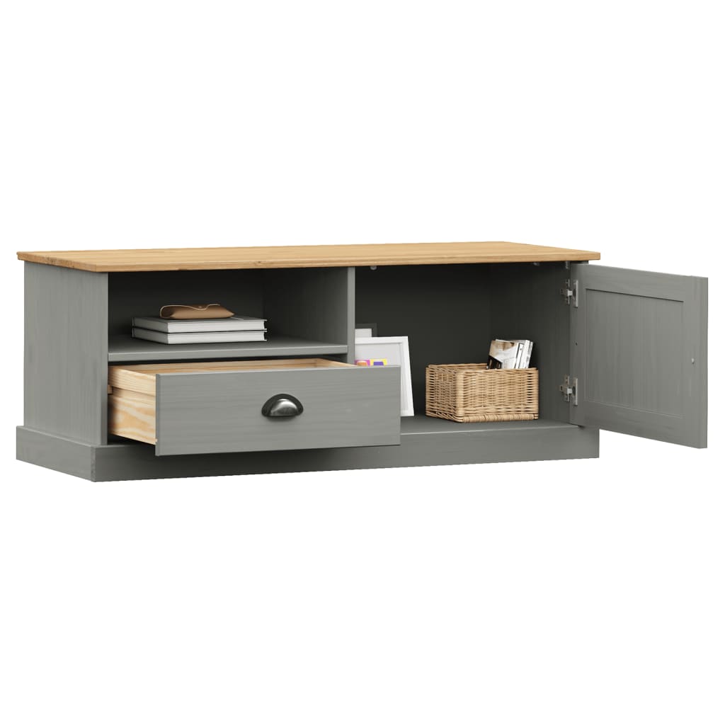 vidaXL TV-Schrank VIGO Grau 106x40x40 cm Massivholz Kiefer