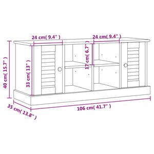 Schuhbank VIGO Weiß 106x35x45 cm Massivholz Kiefer Stilecasa