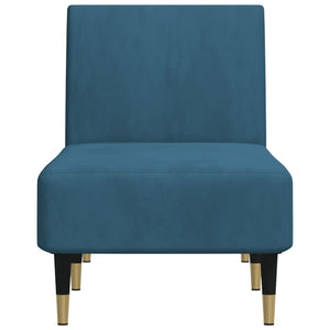 Chaiselongue Blau Samt