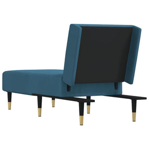 Chaiselongue Blau Samt