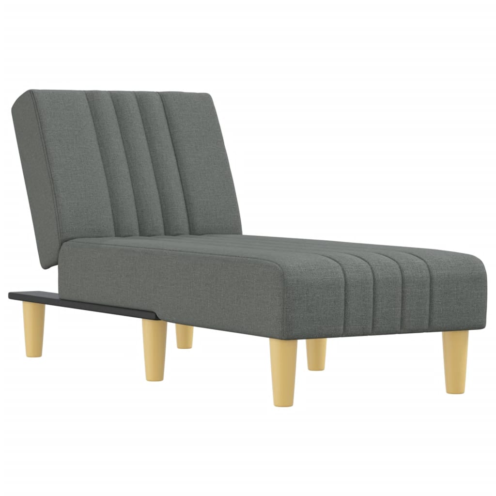 vidaXL Chaiselongue Dunkelgrau Stoff