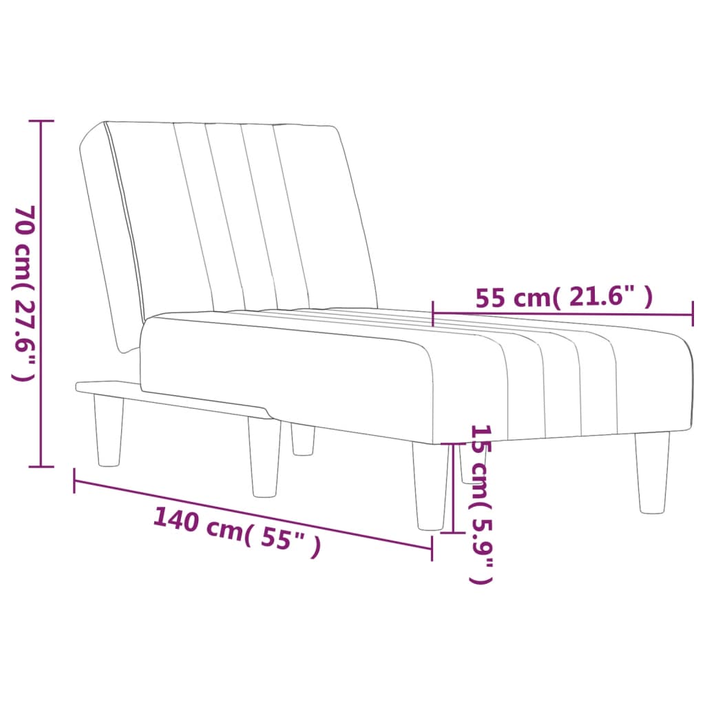 vidaXL Chaiselongue Dunkelgrau Stoff