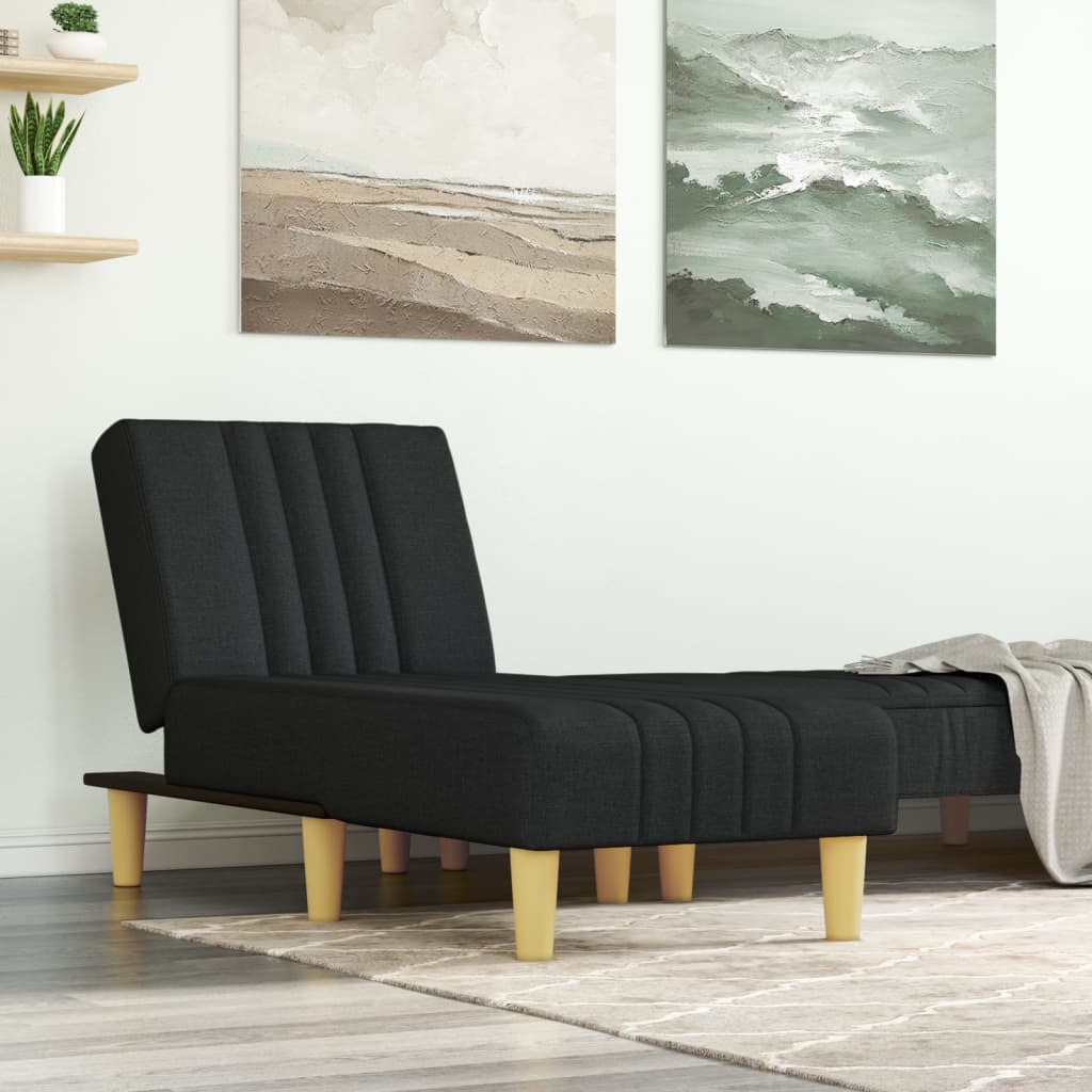 Chaiselongue Schwarz Stoff Stilecasa