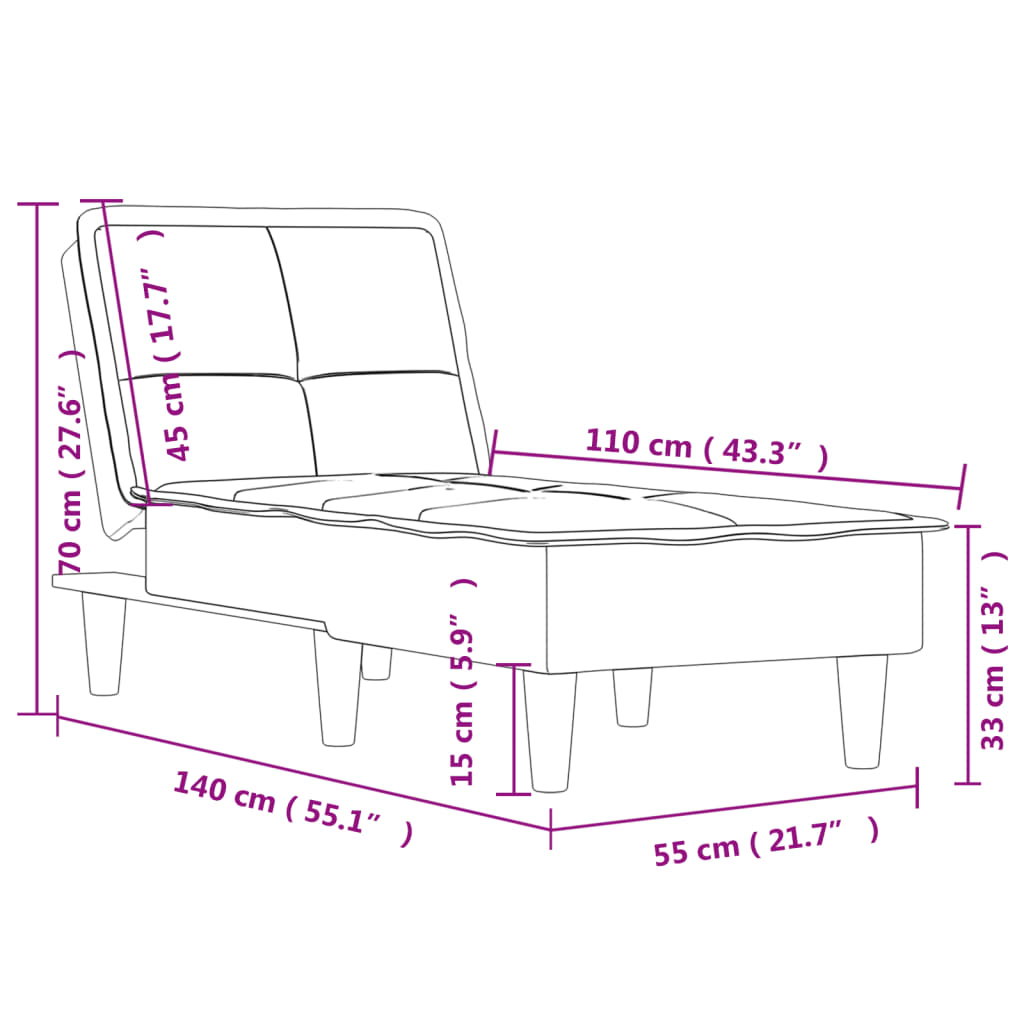 Chaiselongue Dunkelgrau Stoff Stilecasa