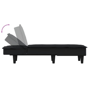 Chaiselongue Schwarz Stoff