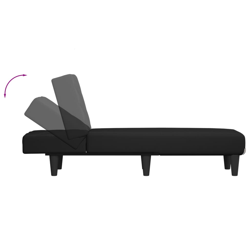 vidaXL Chaiselongue Schwarz Stoff