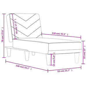 vidaXL Chaiselongue Schwarz Stoff