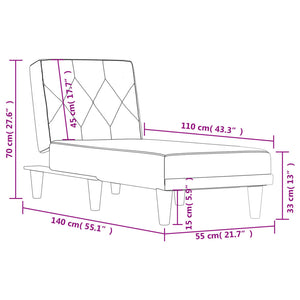 vidaXL Chaiselongue Dunkelgrau Stoff