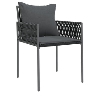 vidaXL Gartenstühle mit Kissen 4 Stk. Schwarz 54x61x83 cm Poly Rattan