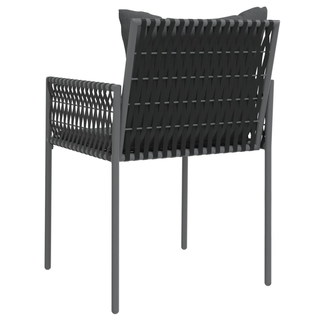 vidaXL Gartenstühle mit Kissen 4 Stk. Schwarz 54x61x83 cm Poly Rattan