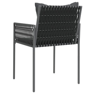 vidaXL Gartenstühle mit Kissen 4 Stk. Schwarz 54x61x83 cm Poly Rattan