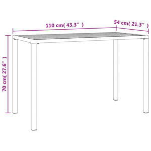 vidaXL Garten-Esstisch Anthrazit 110x54x70 cm Stahl