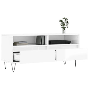 vidaXL TV-Schrank Hochglanz-Weiß 100x34,5x44,5 cm Holzwerkstoff