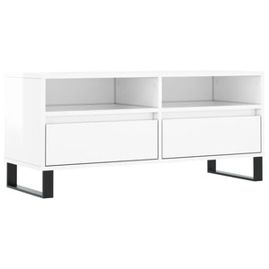 vidaXL TV-Schrank Hochglanz-Weiß 100x34,5x44,5 cm Holzwerkstoff