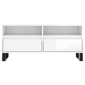 vidaXL TV-Schrank Hochglanz-Weiß 100x34,5x44,5 cm Holzwerkstoff