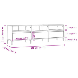 vidaXL TV-Schrank Weiß 150x30x44,5 cm Holzwerkstoff