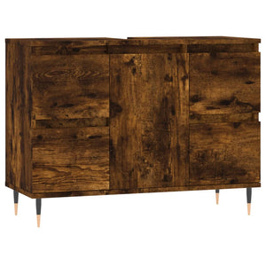 vidaXL Badschrank Räuchereiche 80x33x60 cm Holzwerkstoff