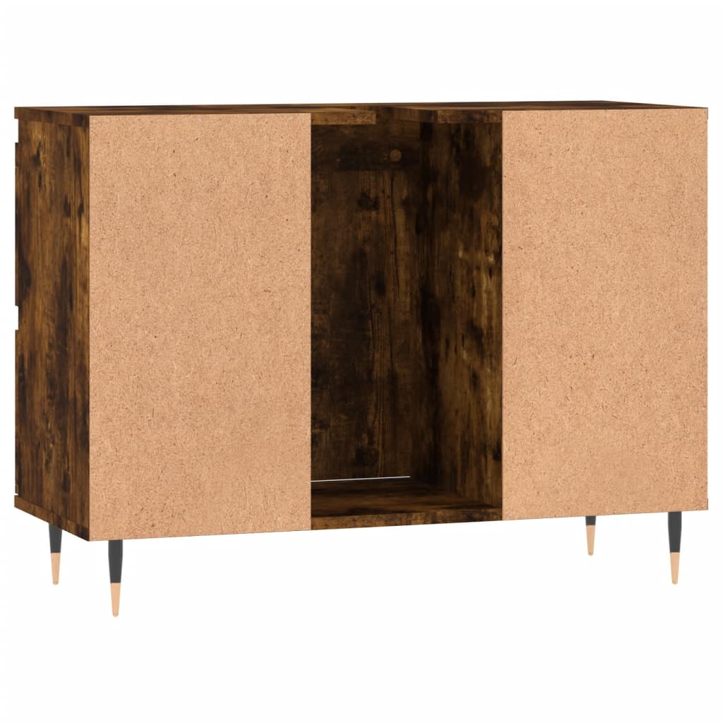 vidaXL Badschrank Räuchereiche 80x33x60 cm Holzwerkstoff