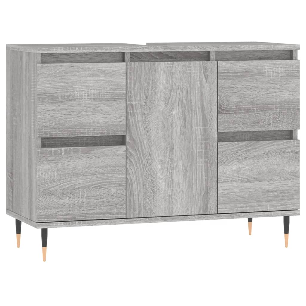 Badschrank Grau Sonoma 80x33x60 cm Holzwerkstoff VIDAXL