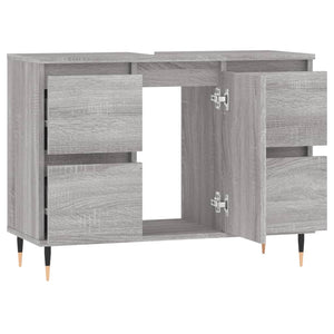 Badschrank Grau Sonoma 80x33x60 cm Holzwerkstoff VIDAXL