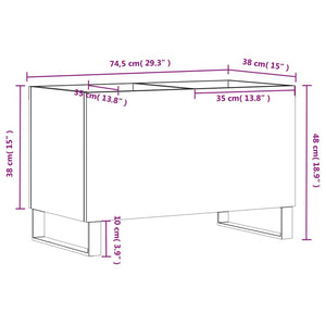 Plattenschrank Hochglanz-Weiß 74,5x38x48 cm Holzwerkstoff Stilecasa