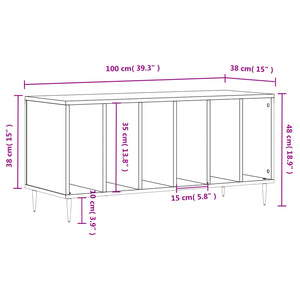 vidaXL Plattenschrank Schwarz 100x38x48 cm Holzwerkstoff