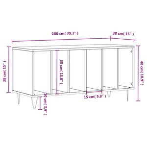 vidaXL Plattenschrank Weiß 100x38x48 cm Holzwerkstoff