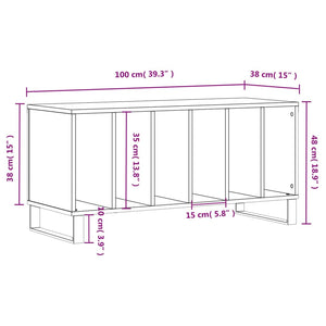 vidaXL Plattenschrank Schwarz 100x38x48 cm Holzwerkstoff