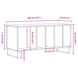 vidaXL Plattenschrank Grau Sonoma 100x38x48 cm Holzwerkstoff