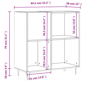 Plattenschrank Hochglanz-Weiß 84,5x38x89 cm Holzwerkstoff Stilecasa