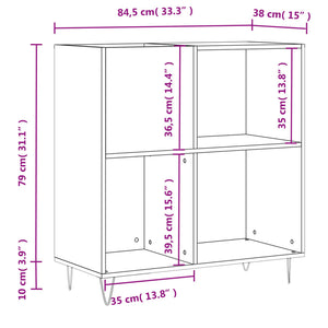 Plattenschrank Betongrau 84,5x38x89 cm Holzwerkstoff Stilecasa