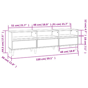 vidaXL TV-Schrank Weiß 150x30x44,5 cm Holzwerkstoff