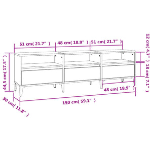 vidaXL TV-Schrank Betongrau 150x30x44,5 cm Holzwerkstoff