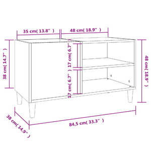 vidaXL Plattenschrank Schwarz 84,5x38x48 cm Holzwerkstoff